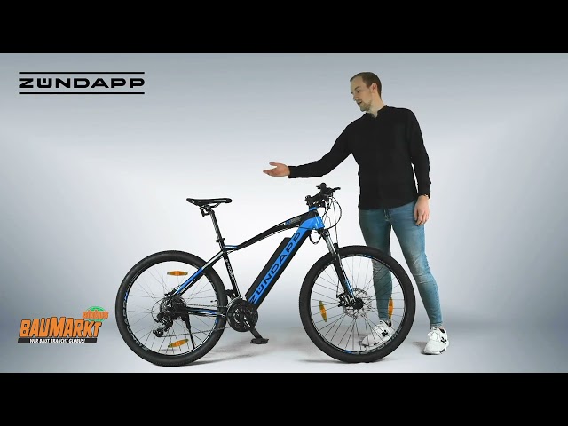 Zündapp E-Bike MTB Z801 Herren 27,5 Zoll RH 48cm 21-Gang 417 Wh schwarz  blau kaufen | Globus Baumarkt