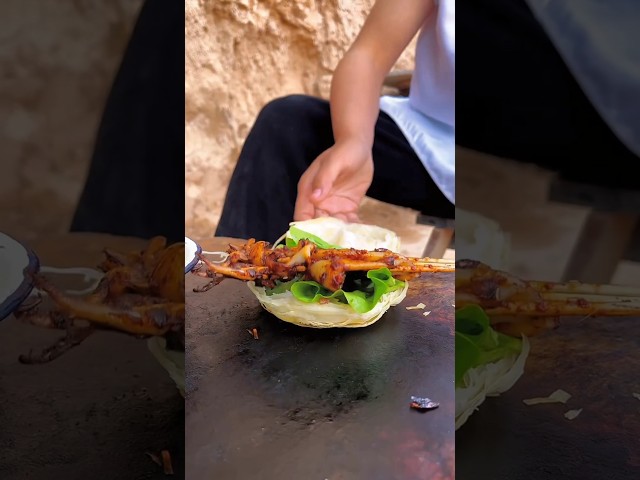 Chinese burger Grilled Squid on Slate