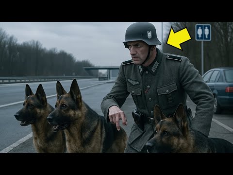 Ein deutscher Soldat gab an der Raststätte ein geheimes Zeichen – nur drei Hunde merkten es