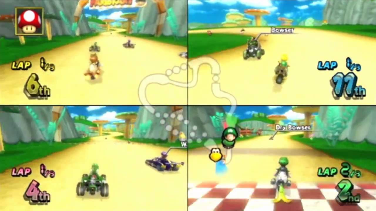 Mario Kart Wii 4 Player Fun Youtube 7790