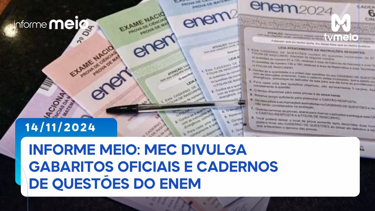 MEC Divulga Gabaritos Oficiais E Cadernos De Questões Do Enem