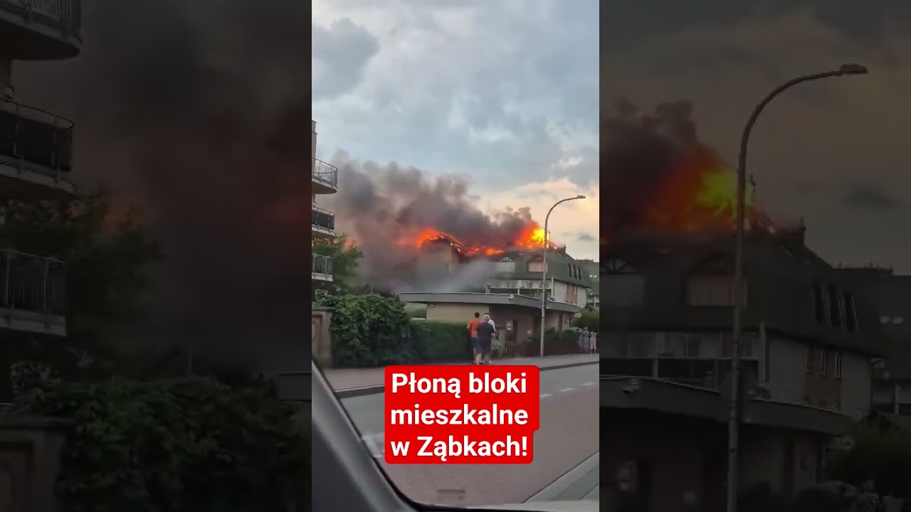 Płoną bloki mieszkalne w Ząbkach!