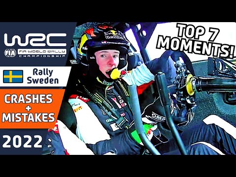 TOP 7 WRC Rally Crashes, Lucky Escapes and Mistakes from WRC Rally Sweden 2022