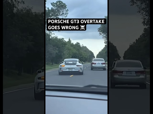 PORSCHE GT3 ALMOST HITS ONCOMING TRAFFIC☠️ #shorts #reels #porsche #gt3 #viral