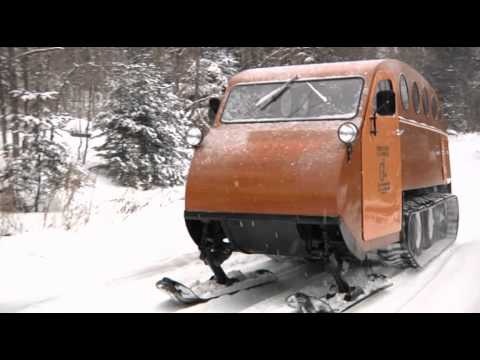 Bombardier Snowmobile B 12 1950 - YouTube