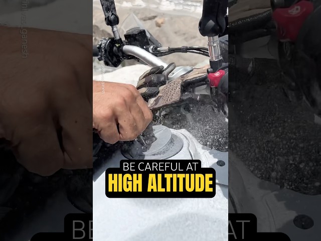 Be careful about fuel spillage at high altitude. #shorts #shortsfeed #ytshorts #shortsviral #biker