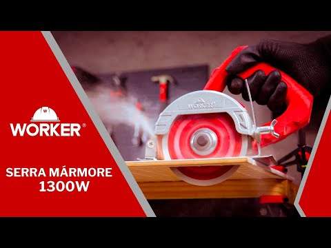 Serra Mármore com 2 Chaves 4.3/8" 12000rpm 1300W 220V Worker  - Vídeo explicativo