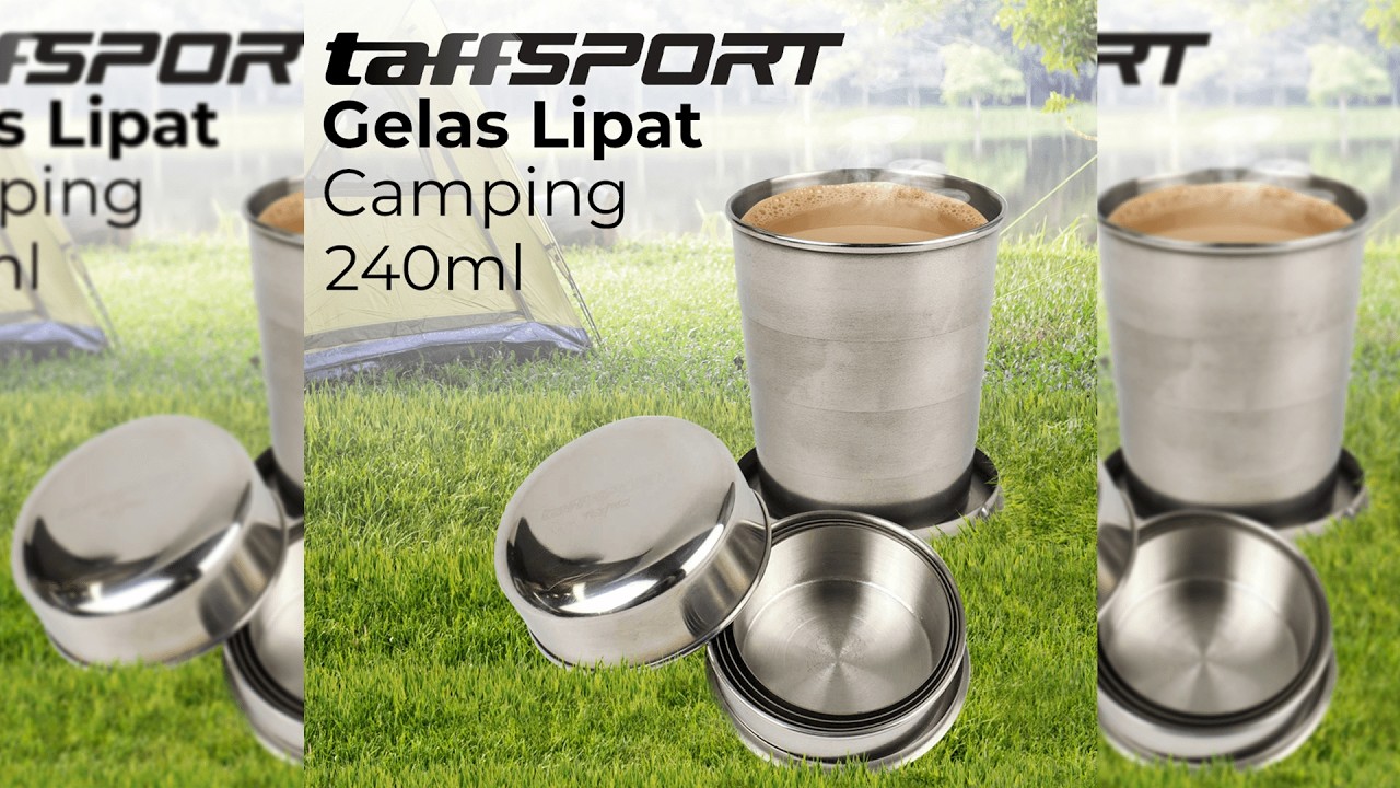 TaffSPORT Gelas Lipat Stainless Steel Foldable Cup Carabiner 69ml - YL37802 Pratinjau video produk TaffSPORT Gelas Lipat Stainless Steel Foldable Cup Carabiner 69ml - YL37802