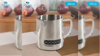 Pratinjau video produk One Two Cups Gelas Milk Jug Latte Art Espresso Thermometer 350ml - L-2016