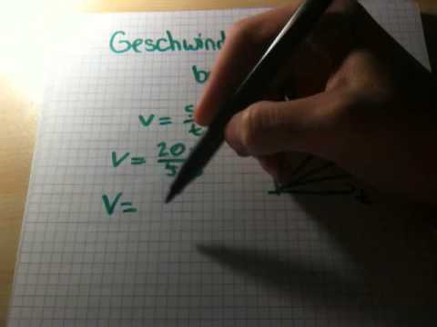 Geschwindigkeit Berechnen / Physik Verstehen - YouTube