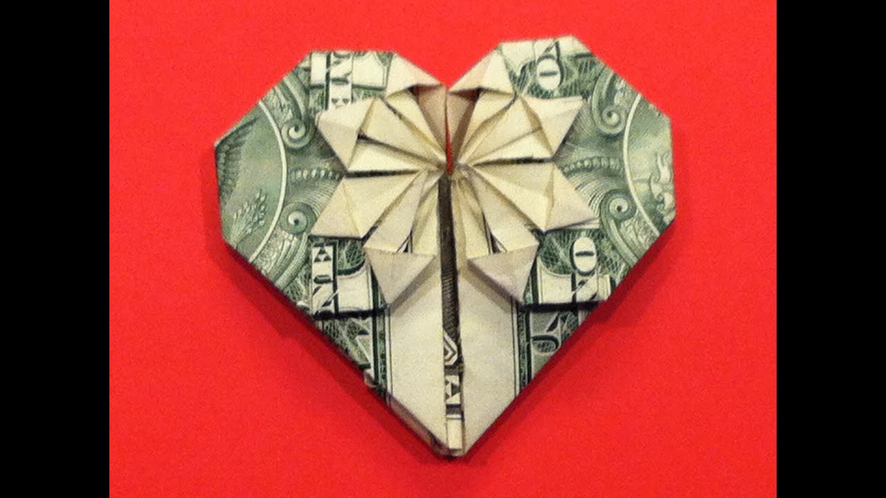 Origami Dollar Heart & Star Tutorial How to make a Dollar heart with star YouTube