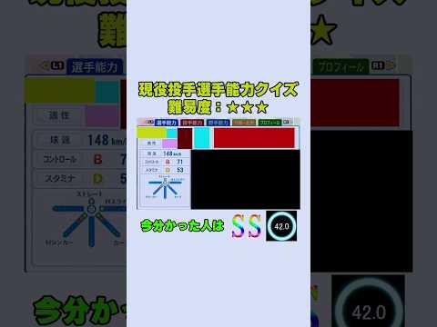 【難易度：★★★】パワプロ現役投手能力あてクイズ10問目【パワプロ2024 Ver.1.11】 #Shorts
