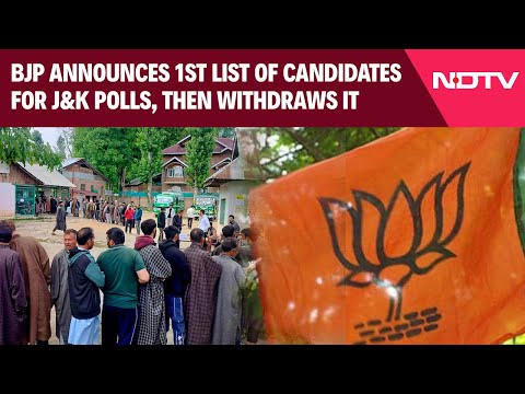 J&K Elections 1st List | BJP Announces 1st List Of Candidates For J&K Polls, Then Withdraws It