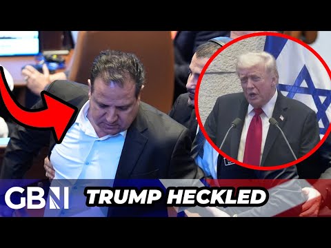 BREAKING: Protester CHARGES at Donald Trump during speech to Israeli parliament in security scare