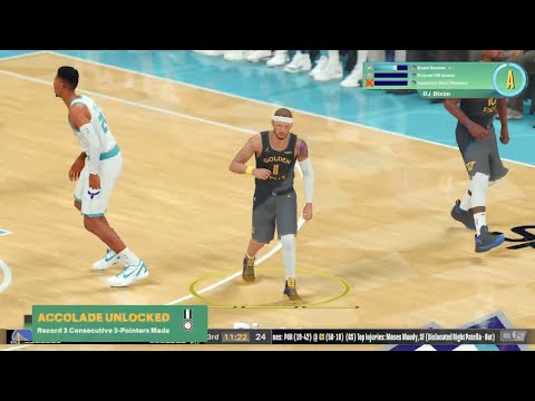 NBA 2K25 My CAREER - 65 PTS - WARRIORS vs HORNETS | 2nd Half | Gameplay | DJ DIXON PG#11