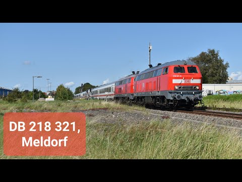 4K | DB 218 321 en 218 397 + rijtuigen komen door Meldorf als IC 2215 naar Düsseldorf Hbf!