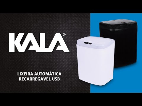 Lixeira Automática USB com Sensor de Aproximação Branca 16L Kala - Vídeo explicativo