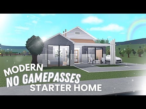 Bloxburg: Modern No Gamepasses Starter Home Speedbuild | Easy Beginner Roblox House Build