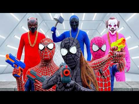 TEAM SPIDER-MAN vs BAD GUY TEAM | Red Superhero Transform Into Alien (FAN MOVIE)