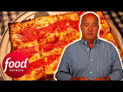 How Detroit's Iconic & Vibrant Deep-Dish Pizza Is Made | Bizarre Foods: Delicious Destinations