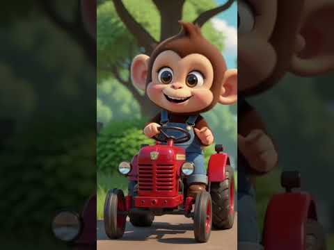 Monkey on the Farm | ballu |horse | ट्रैक्टर वाला बंदर वाला | #shorts #shortsfeed #shortvideo