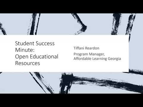 Student Success Minute: OER