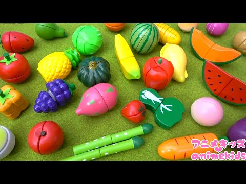 Learn the names of fruits and vegetables! Cut fruits and vegetables! @animekids