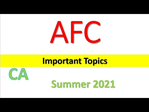 How to prepare AFC in remaining Days || important chapters for Summer 2021