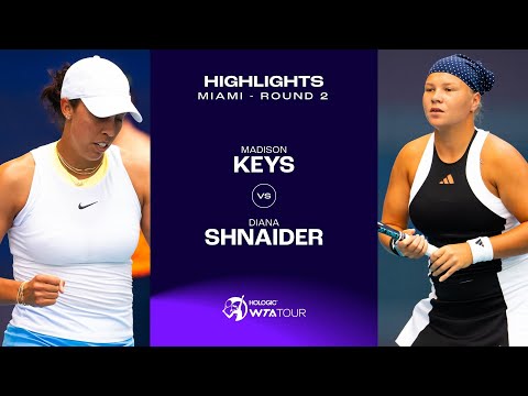 Madison Keys vs. Diana Shnaider | 2024 Miami Round 2 | WTA Match Highlights