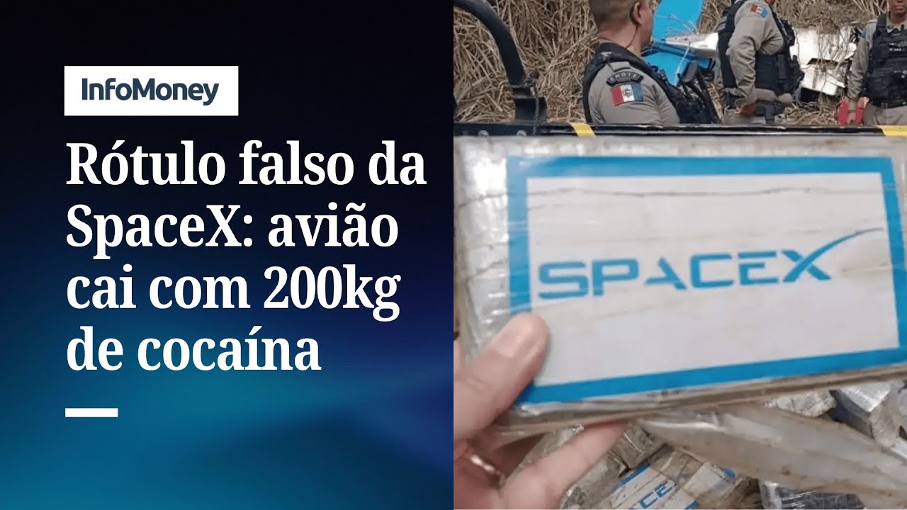 Avião cai com quase 200 kg de cocaína com rótulo falso da SpaceX | InfoMoney News
