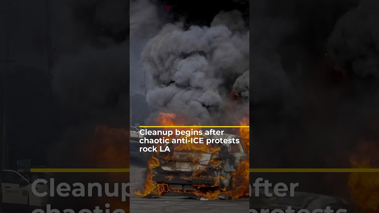 Cleanup begins after chaotic anti-ICE protests rock LA | #ajshorts
