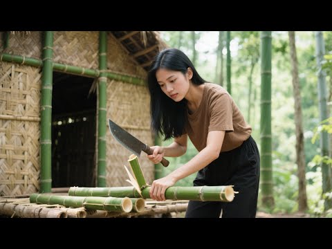 Full Video 100 Days: Journey of building a bamboo house by an abandoned single mother - Timelapse