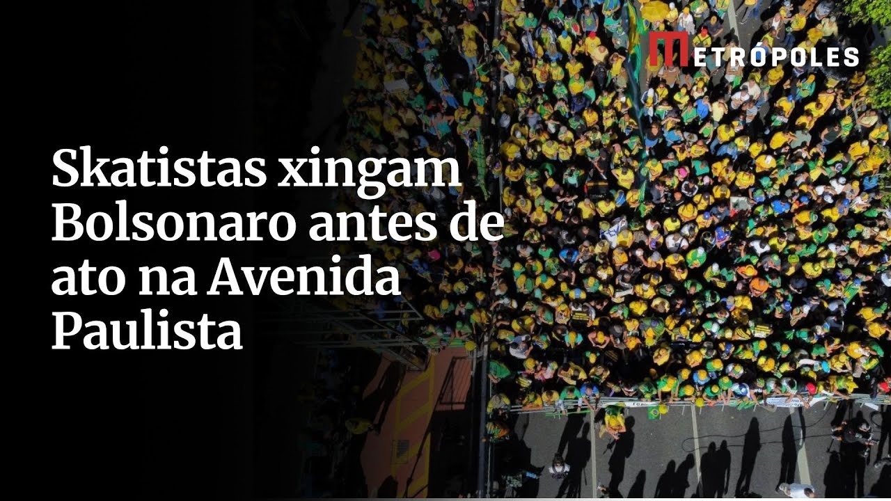 Skatistas xingam Bolsonaro antes de ato na Avenida Paulista