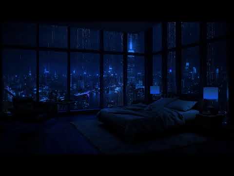 Instant Sleep Solution: Cozy Bedroom with Rain and City View ASMR 🎧Rain ASMR