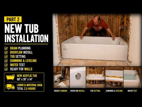 Bathroom Remodel – Tub Drain Plumbing & Fiberglass Tub Install