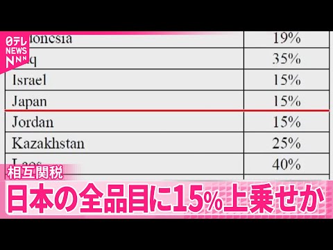 経済金融の動画サムネイル - 【相互関税】アメリカ、日本に対して全品目に15％上乗せか