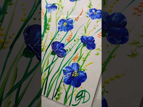 Квіти. Техніка малювання повітряною кулькою Ніни Дідичук. Акрил