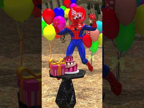 Happy Birthday - Spider man funny moments - Marvel Toys #015 #gta #spiderman #shorts #homemaranha