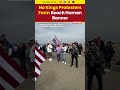 Massive “No Kings” Protest Banner Spotted In San Francisco Beach Rally #nokings #trump