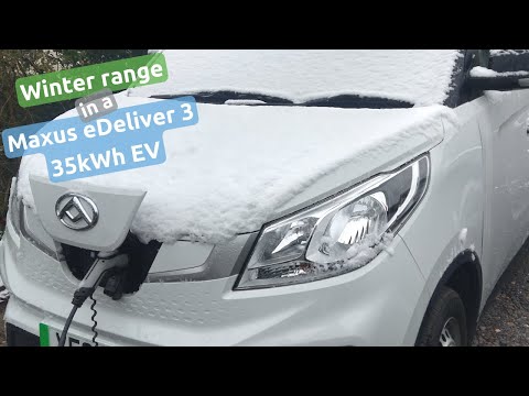 Winter range in a Maxus eDeliver 3 (EV30) electric van with the smaller 35kWh battery