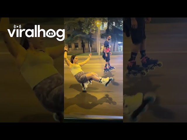 Roller Skating Downhill on One Wheel  || ViralHog