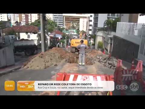 Rua Cruz e Souza, na capital, segue interditada devido às obras | Trânsito | SCC Meio-Dia