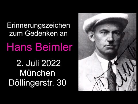 Erinnerungszeichen zum Gedenken an Hans Beimler  2.7.2022 München