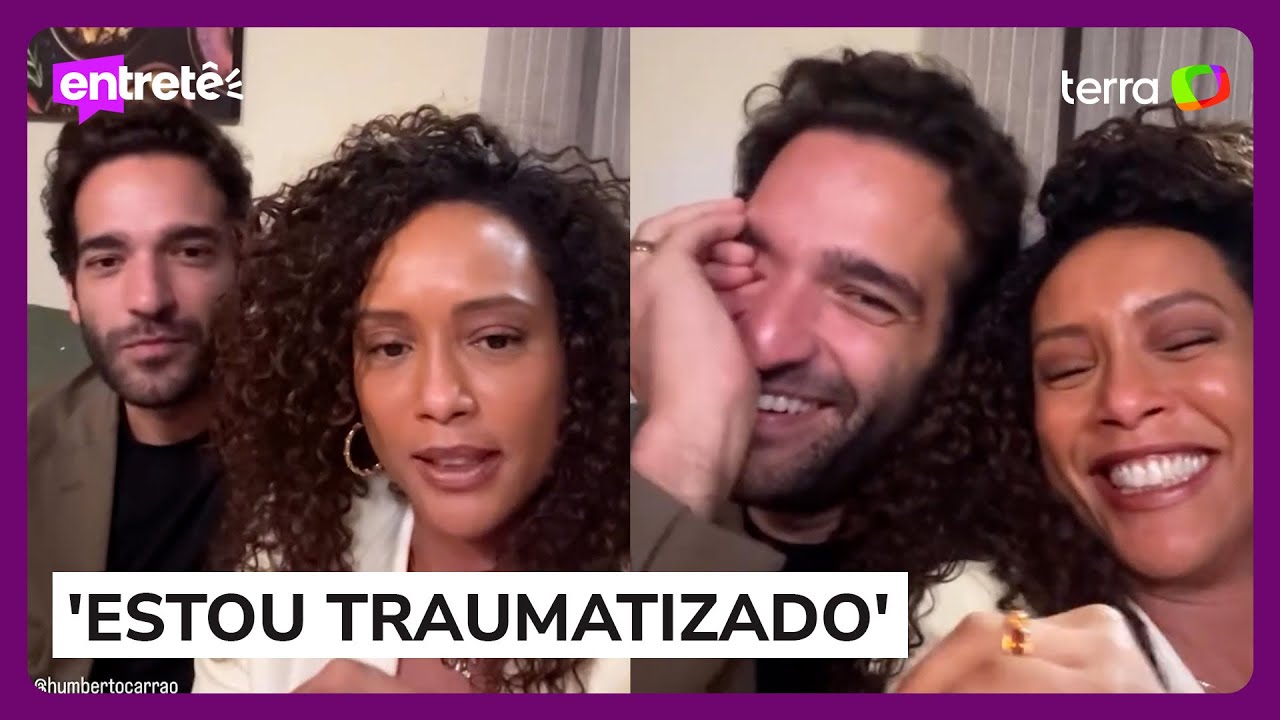 Taís Araújo e Humberto Carrão brincam sobre memes com a cabeça do ator Tô traumatizado