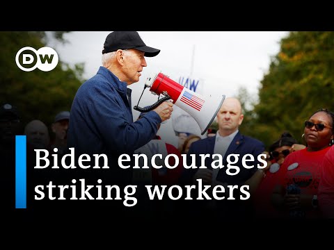 Biden joins striking auto workers on Detroit picket line | DW News