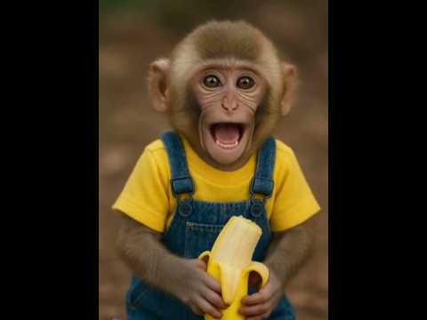 Funny Monkey Eating Banana Like a Human | That Laugh Is Priceless! 😂🐒