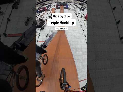 Attempting side by side triple backflips at practice 🙃