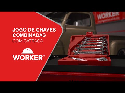 Jogo de Chaves Combinada com Catraca 72 Dentes 12 Peças Worker - Vídeo explicativo