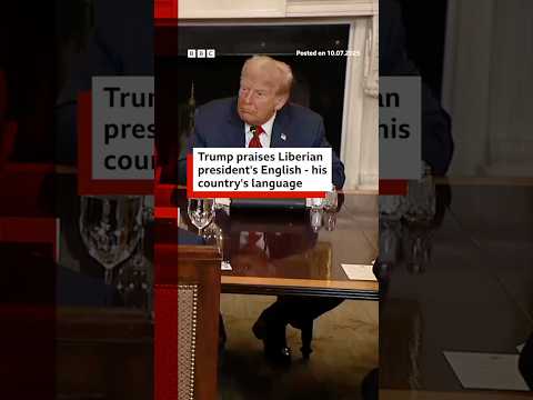 Trump praises Liberian president's English - his country's language. #DonaldTrump #Liberia #BBCNews