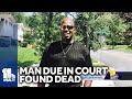 Pikesville man due in court found dead near Frederick